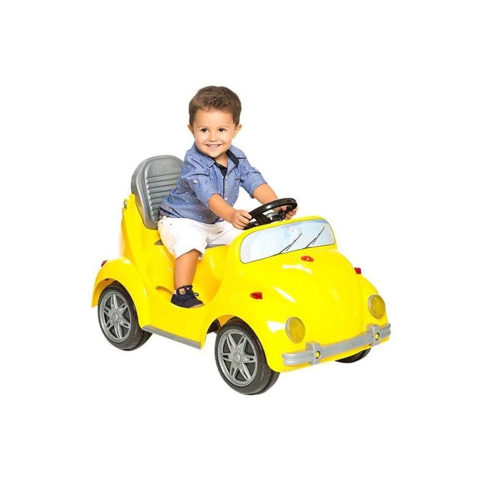 Carrinho de Passeio Infantil Calesita  Fouks Amarelo a Pedal