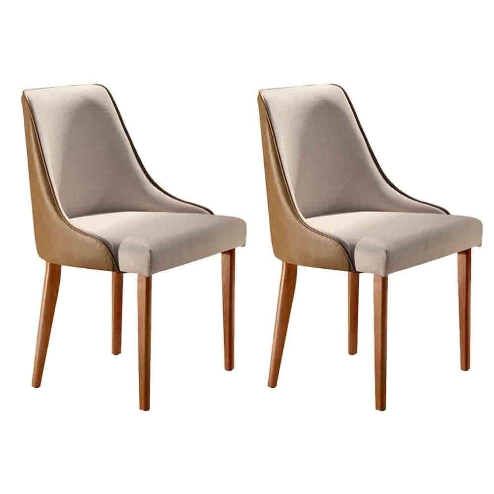 Conjunto com 2 Cadeiras Esmeralda em Madeira Maciça para Sala de jantar - Moderna