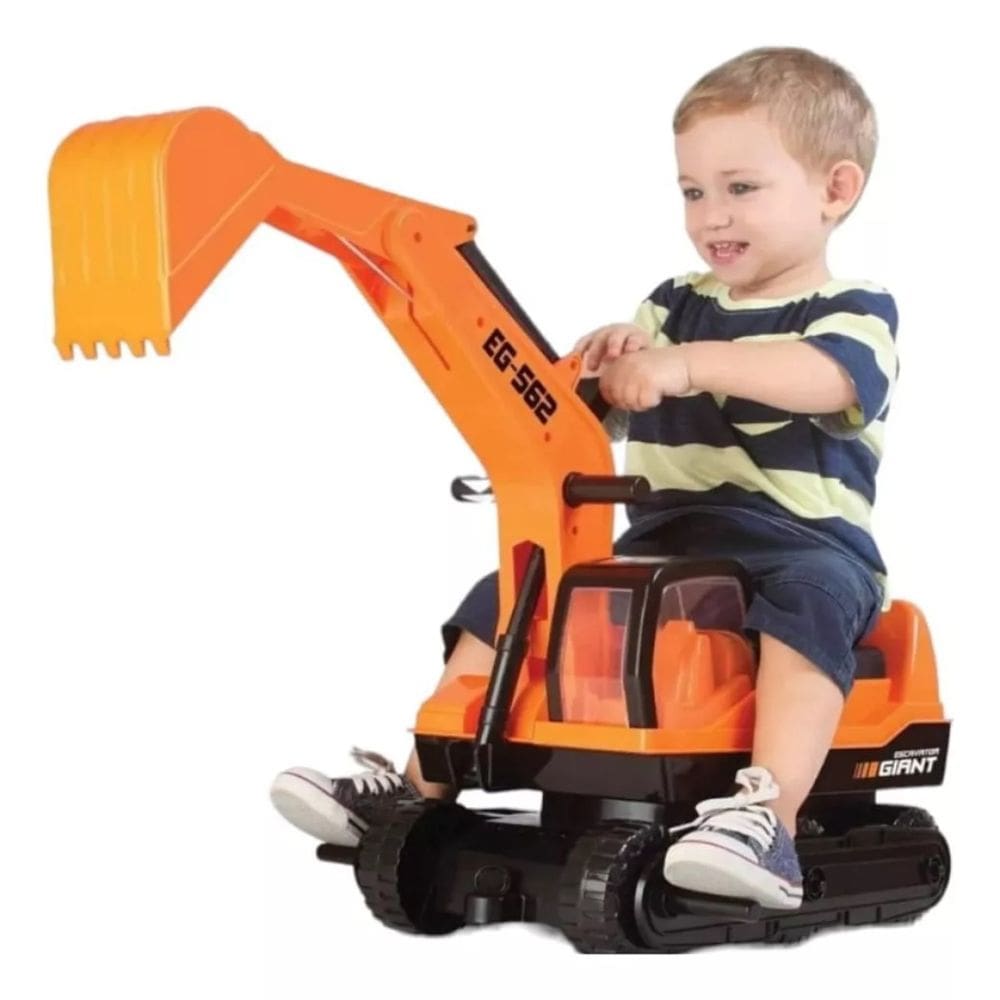 Trator Escavadeira Infantil Gigante Escavator Infantil Laranja