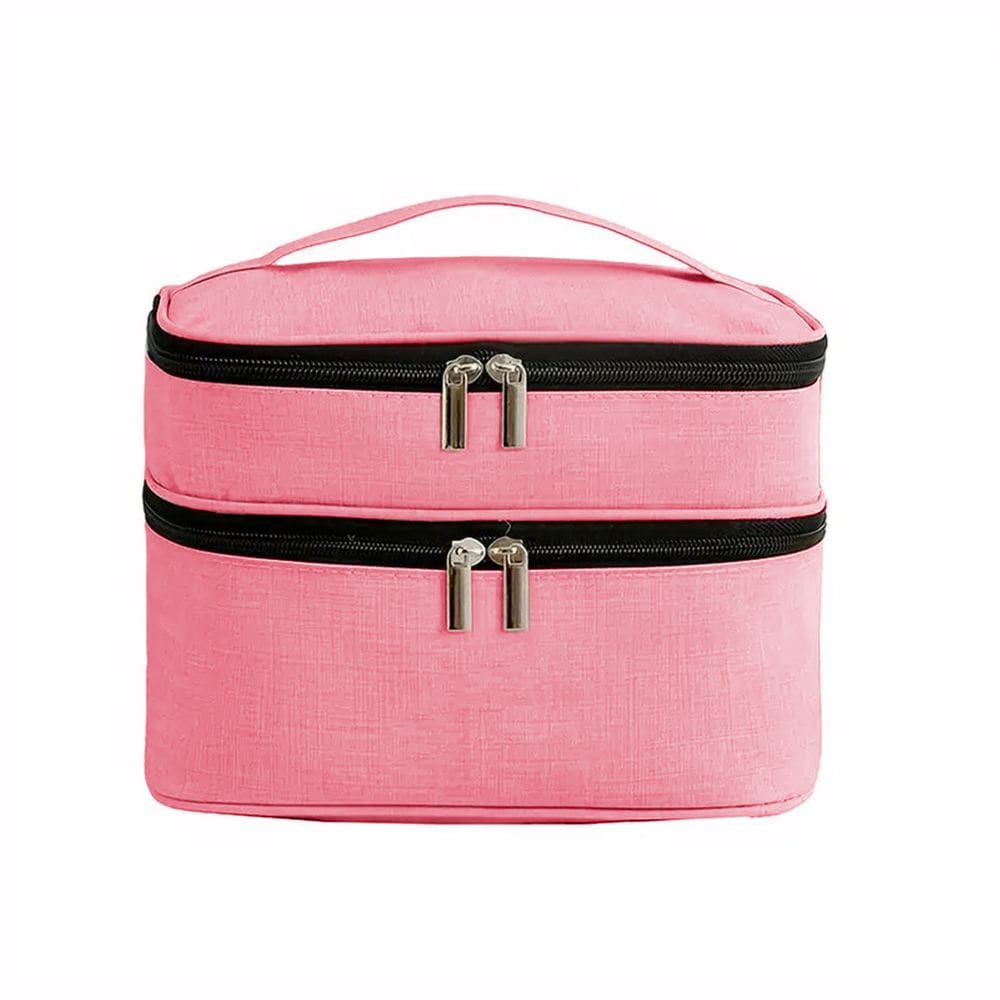 Necessaire Viagem Bolsa Dupla Organizador Maquiagem Rosa