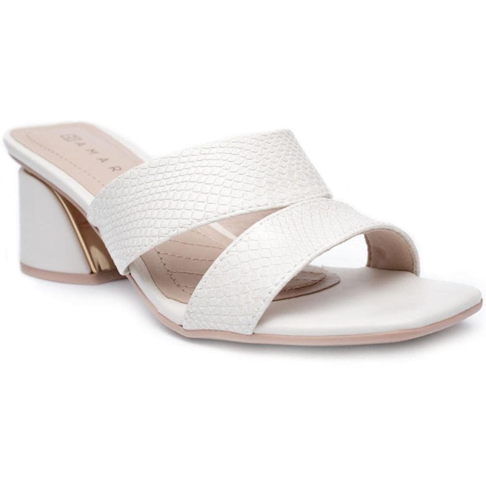 Tamanco Ramarim Tressê Salto Bloco Feminino - Off White