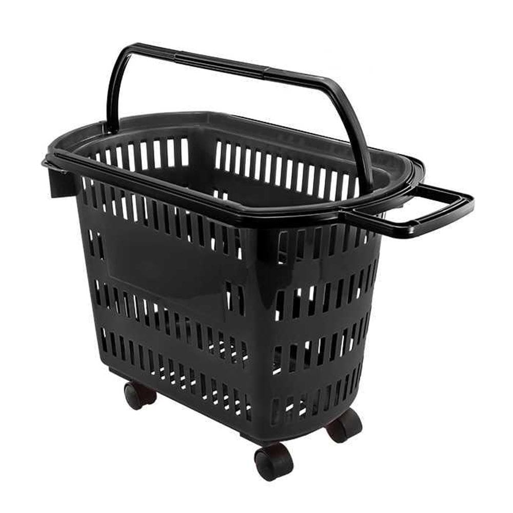 Cesta de Compras com Rodinhas 30 Litros Preta D-300 - Dellaplast