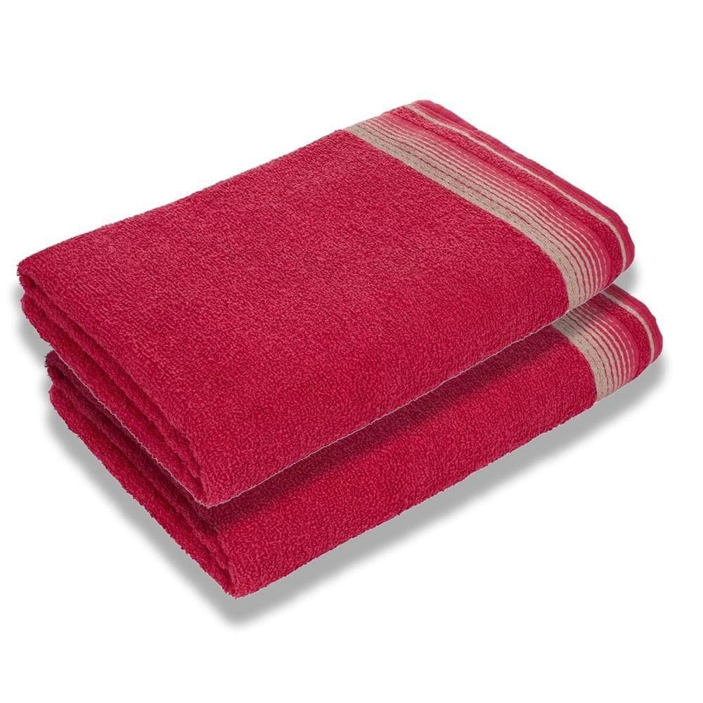 Jogo Com Toalhas De Banho Luxury Soft Beka Luxo Cereja
