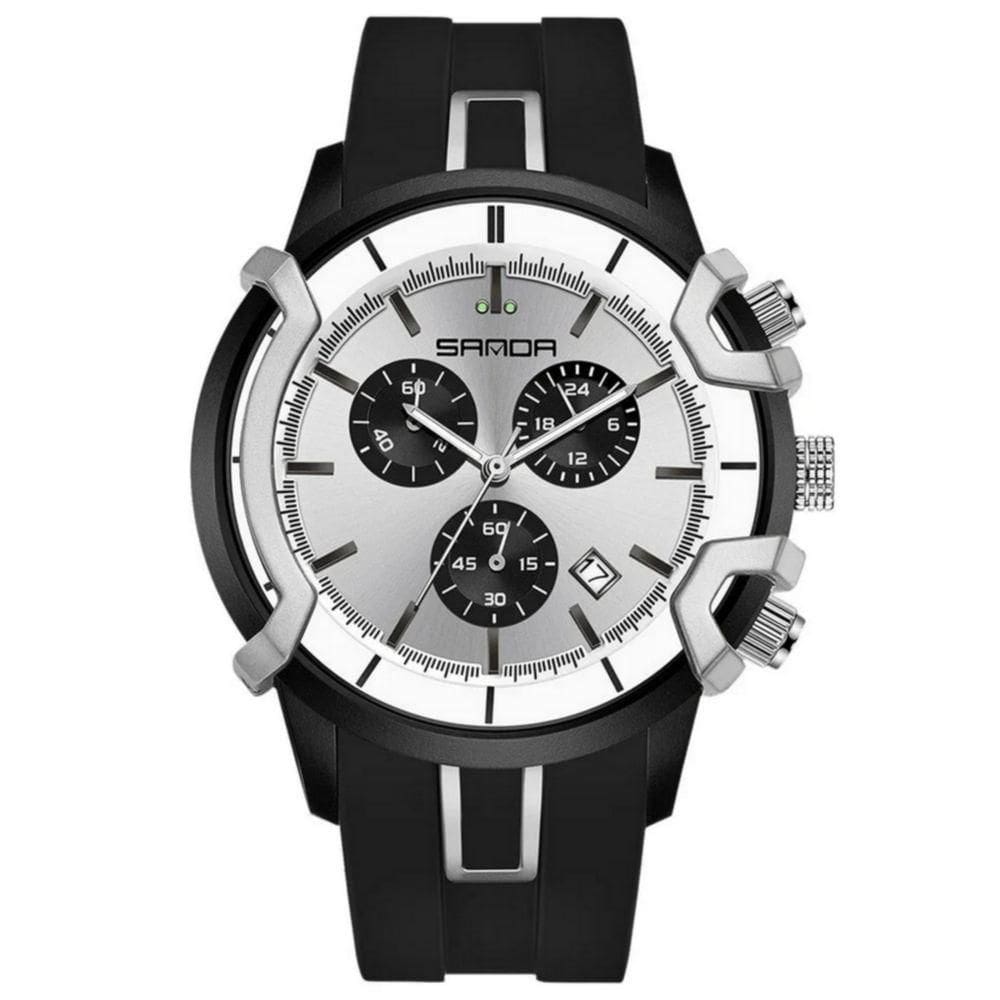 Relógio De Quartzo Masculino Design Esportivo Criativo à Prova D `água Branci