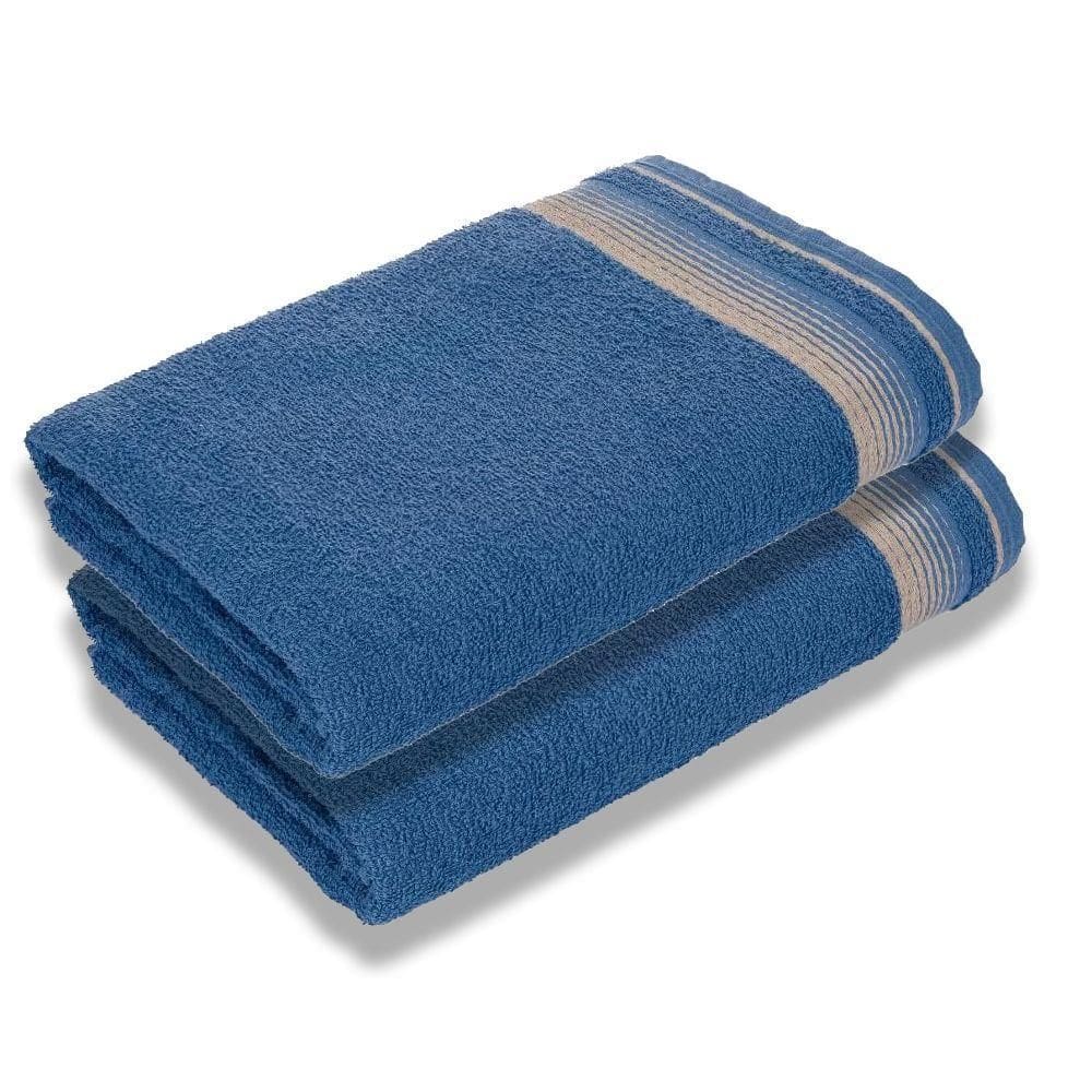 2 Toalhas De Banho Luxury Soft Beka Luxo Azul