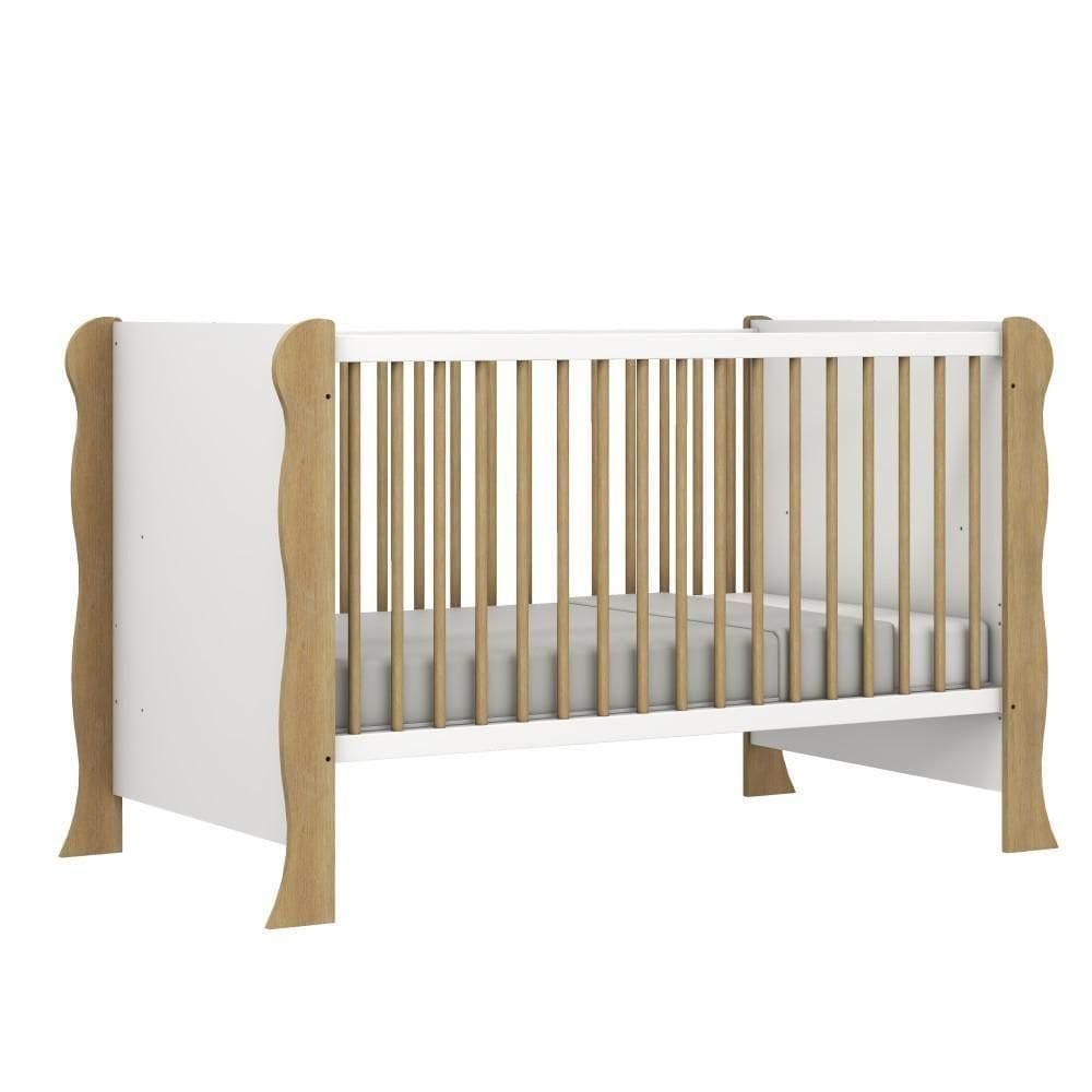 Berço Mini Cama Laís Branco Com Bétula Carolina Baby