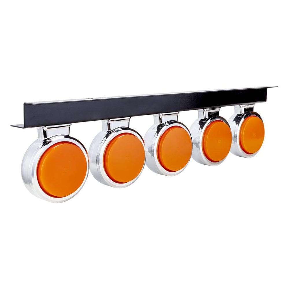 Kit 5 Lanterna Bojuda Foguinho Led Cromada Amarela Suporte