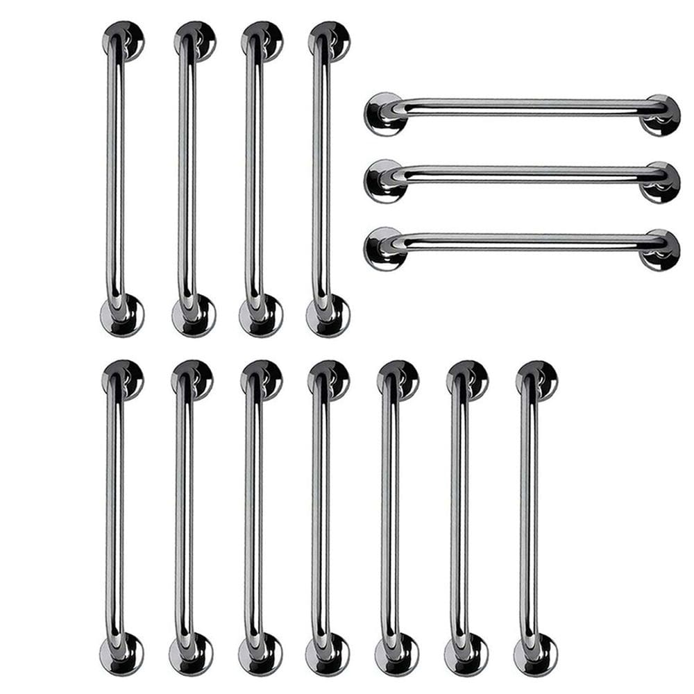 Barra de Apoio 60cm Aço Inox Kit 14 Unidades Idoso Criança Gestante Deficiente Suporte Banheiro Box Acessibilidade Corrimao Escada Segurança
