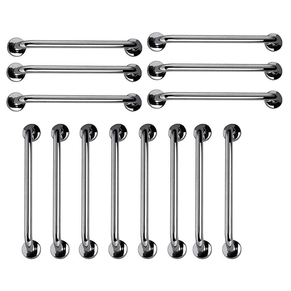 Barra de Apoio 60cm Aço Inox Kit 14 Unidades Idoso Gestante Criança Suporte Resistente Banheiro Box Acessibilidade Corrimao Escada Segurança