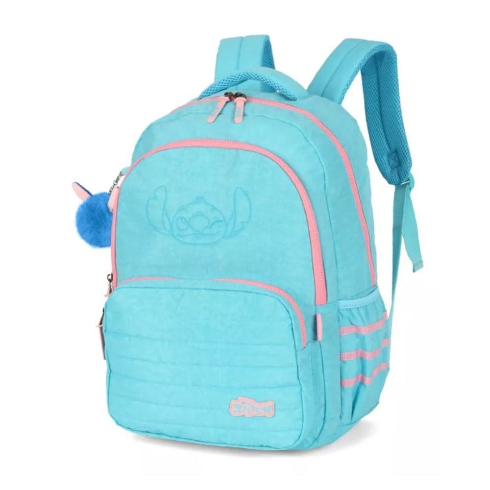 Mochila De Costas Stitch Com Divisão Laptop Juvenil Turquesa - Luxcel