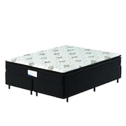Cama Box Colchão Casal Queen Molas Ensacadas Granville Pillow Top 158x198x66cm Marrom / Branco Probel - Suporta até 110kg por Pessoa