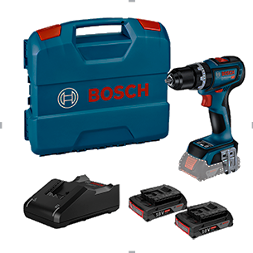 Furadeira Parafusadeira Impacto 1/2\" GSB 18V+ 2 Baterias+Carregador e Maleta Bosch