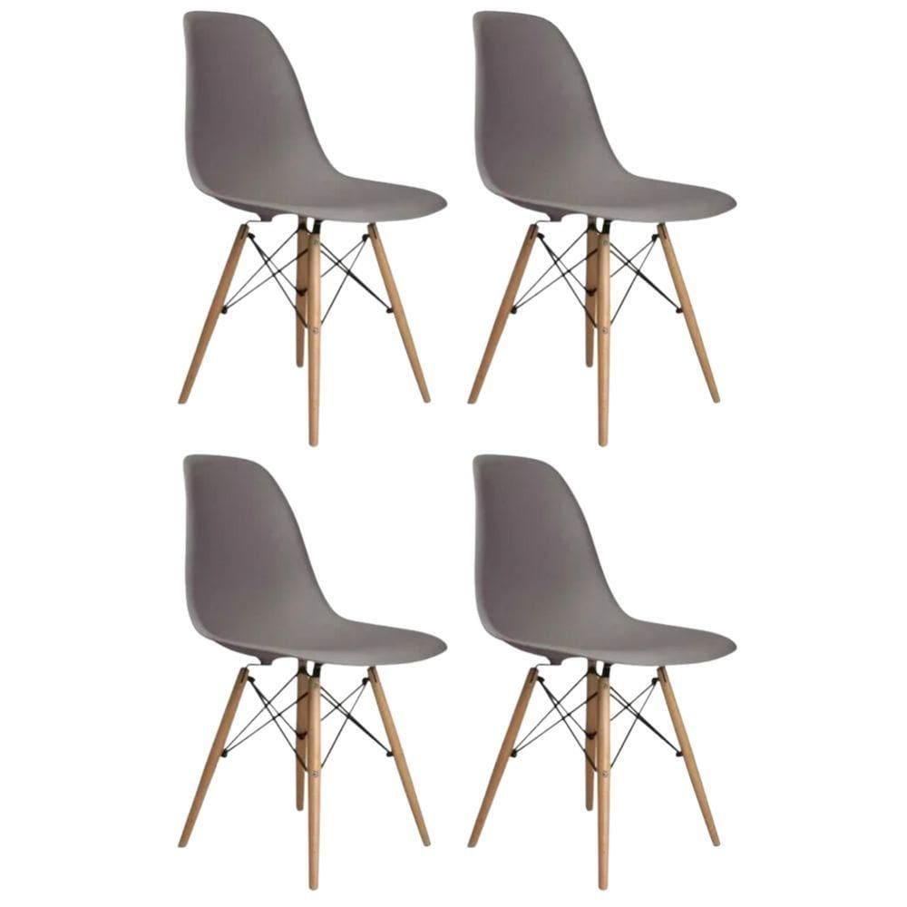 Conjunto 4 Cadeiras Eames Eiffel Dkr Movescan Cinza
