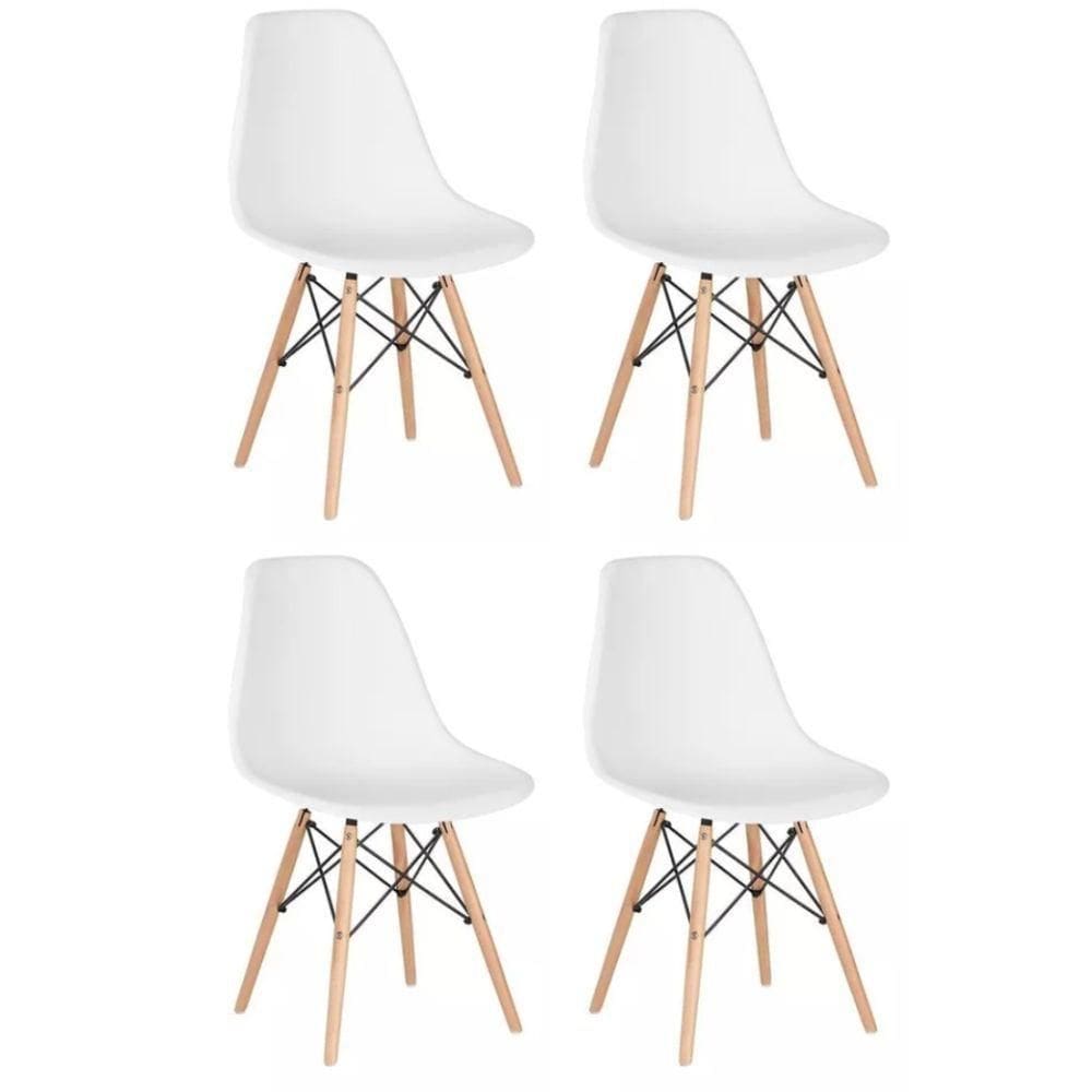 Conjunto 4 Cadeiras Eames Eiffel Dkr Movescan Branca