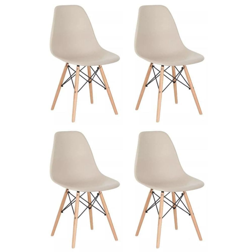Conjunto 4 Cadeiras Eames Eiffel Dkr Movescan Nude