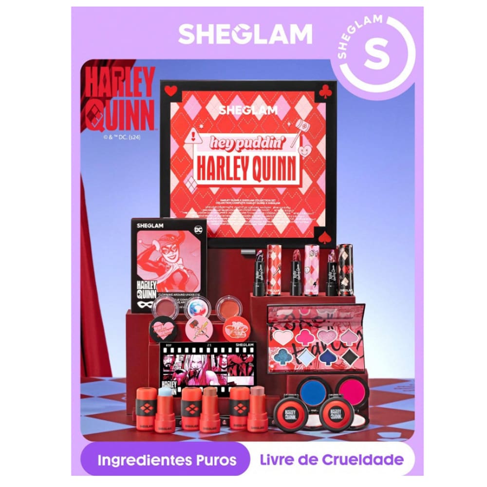 Box Kit de Maquiagem Harley Quinn Arlequina - Sheglam