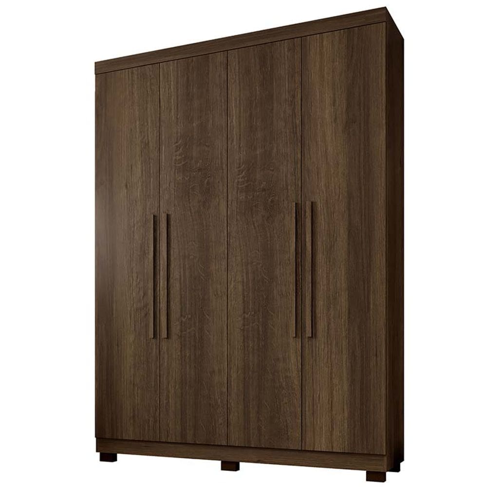Guarda Roupa Solteiro 4 Portas 3 Gavetas New Master Benetil Móveis Imbuia