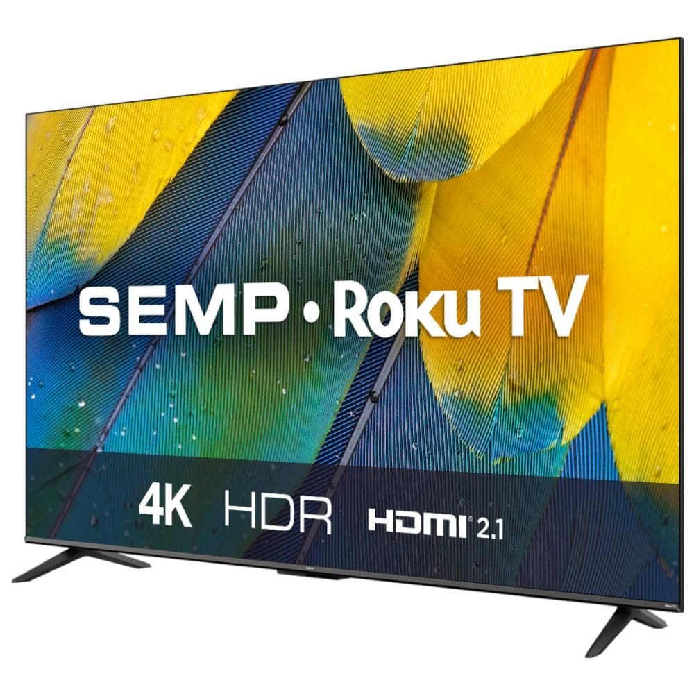 Smart TV 50" 4K UHD Roku TV SEMP RK8600, Wifi Dual Band, 3 HDMI, 1 USB, Controle por Aplicativo, Compatível com Google Assistant e Alexa  SEMP