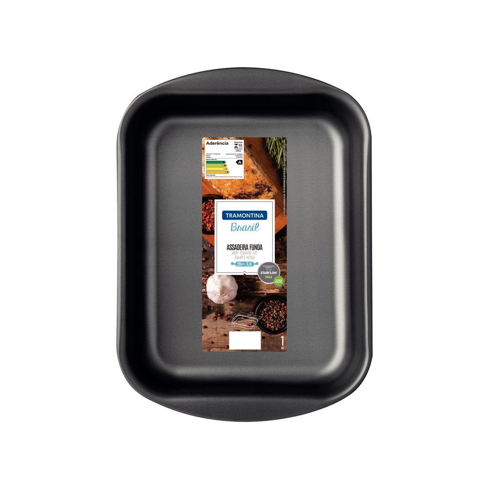 Assadeira Funda Tramontina em Alumínio com Revestimento Antiaderente Starflon Max Grafite - 28 cm 3,3 L