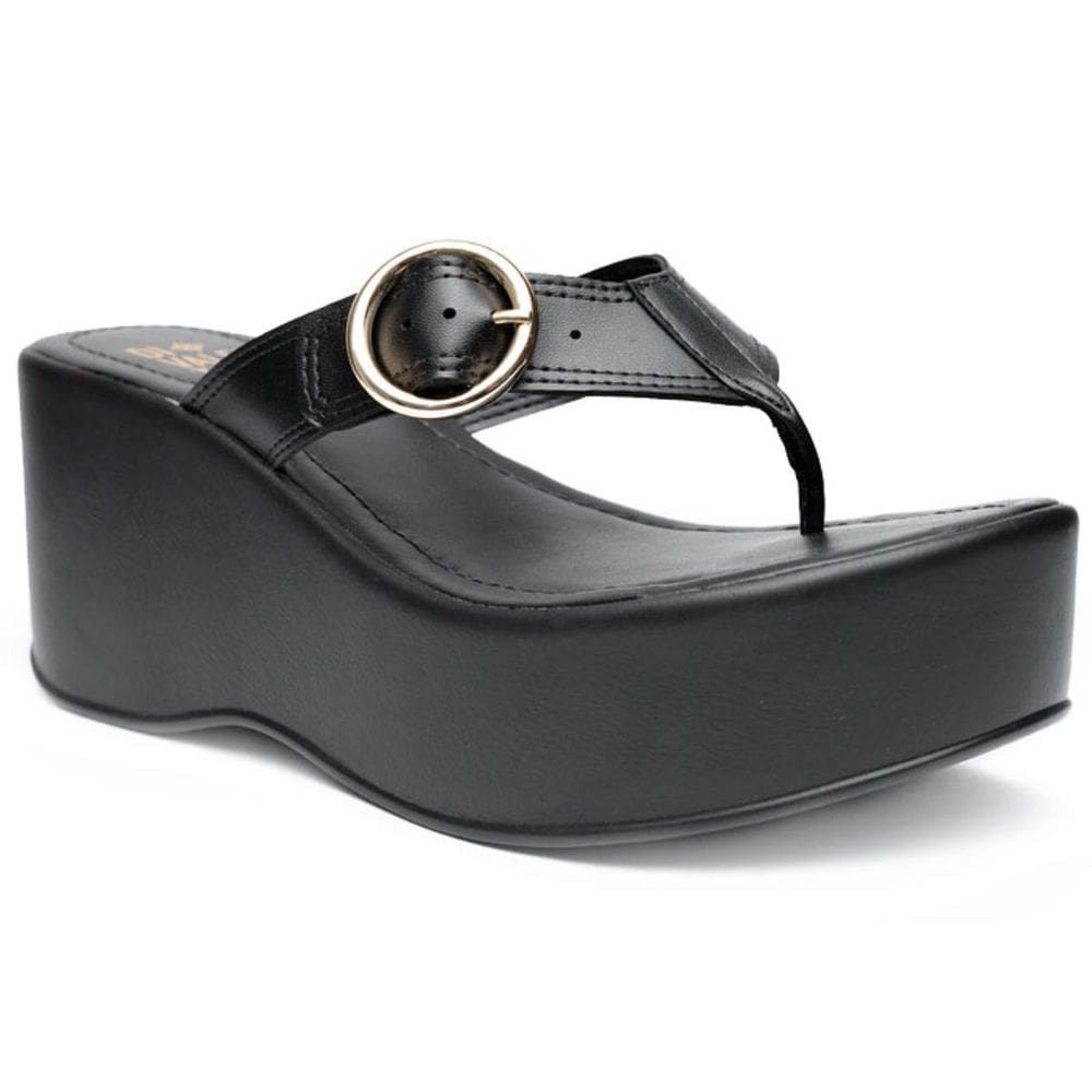 Tamanco Plataforma Di Valentini AVA Fivela Feminino - Preto