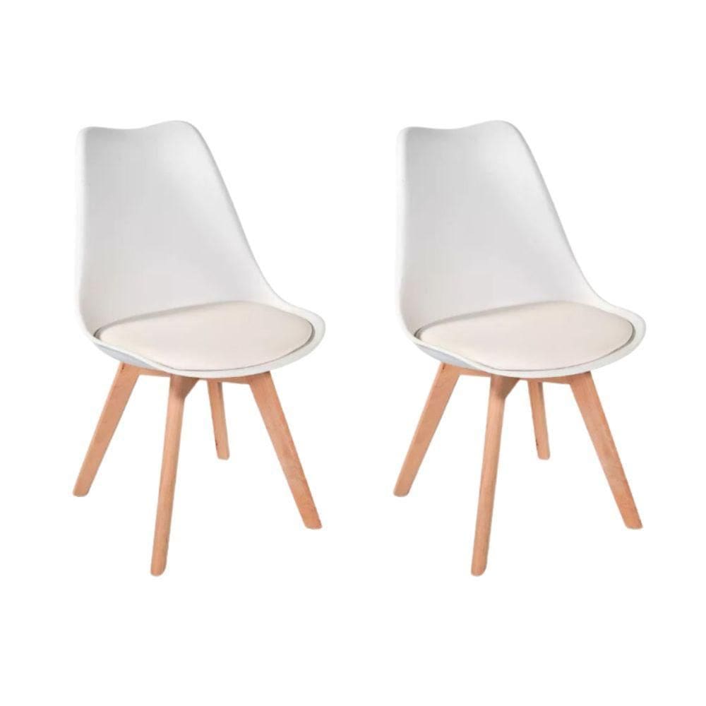 Conjunto 2 Cadeiras Eames Leda Estofada Movescan Branca