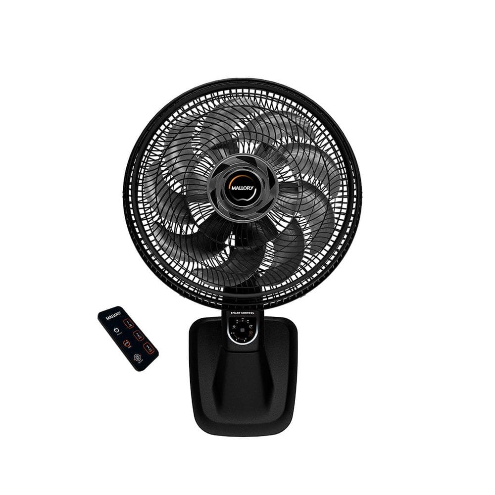 Ventilador de Parede com Controle Mallory 40Cm Smart Control Preto 127V