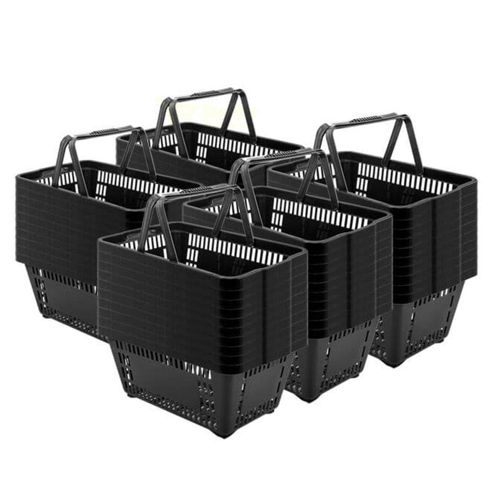 Kit 50 Cestas De Compras Plástica 16L Preta