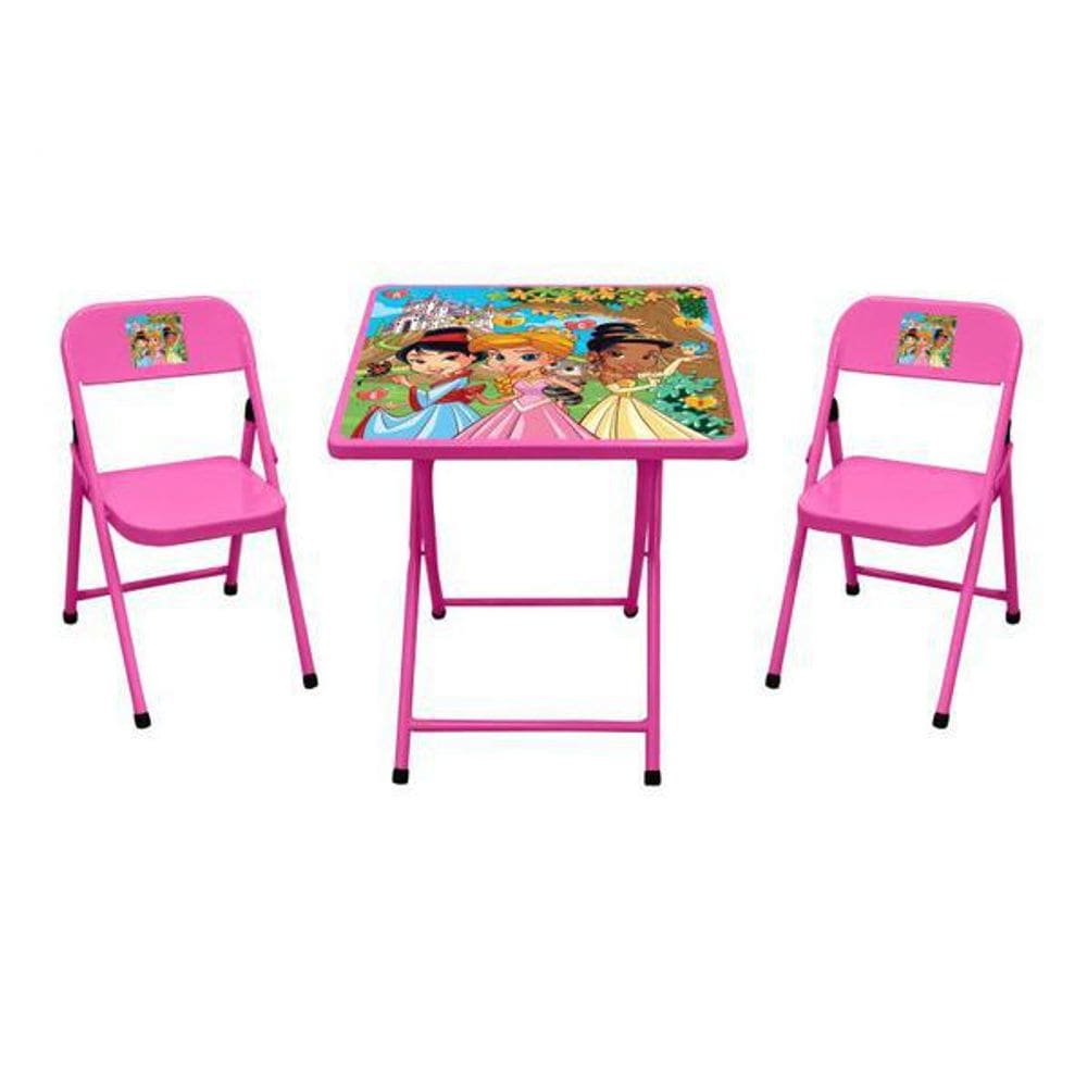 Conjunto Fantasia Mesa C/2 Cadeira Rosa/Princesas - Açomix