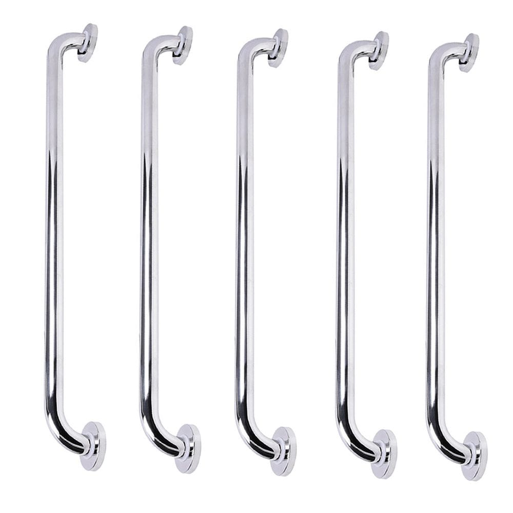 Barra de Apoio 70cm Inox Kit 5 Unidades Gestante Idoso Criança Deficiente Banheiro Box Suporte Resistente Segurança Proteçao
