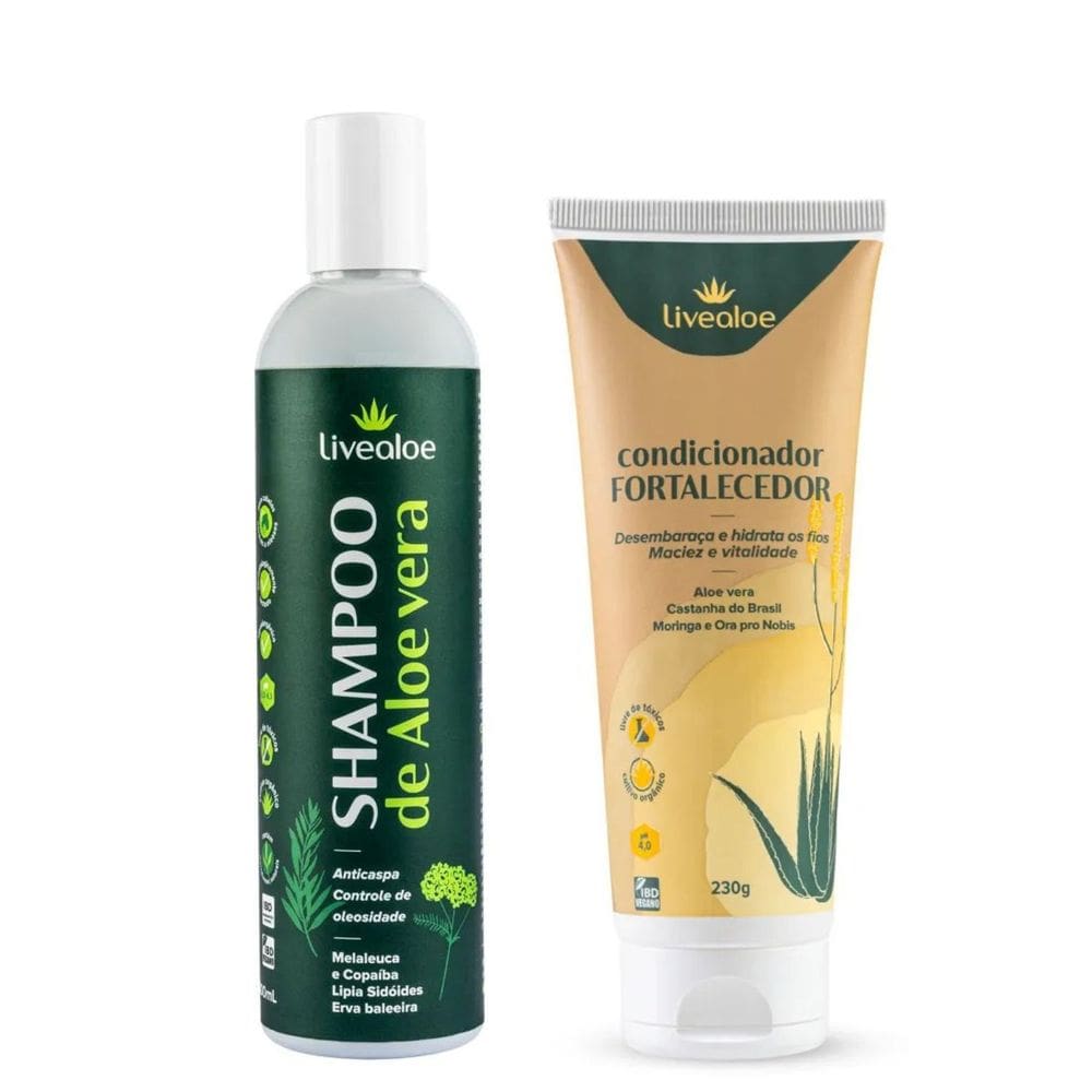 Kit Shampoo e Condicionador Natural Livealoe - Caspas e dermatites