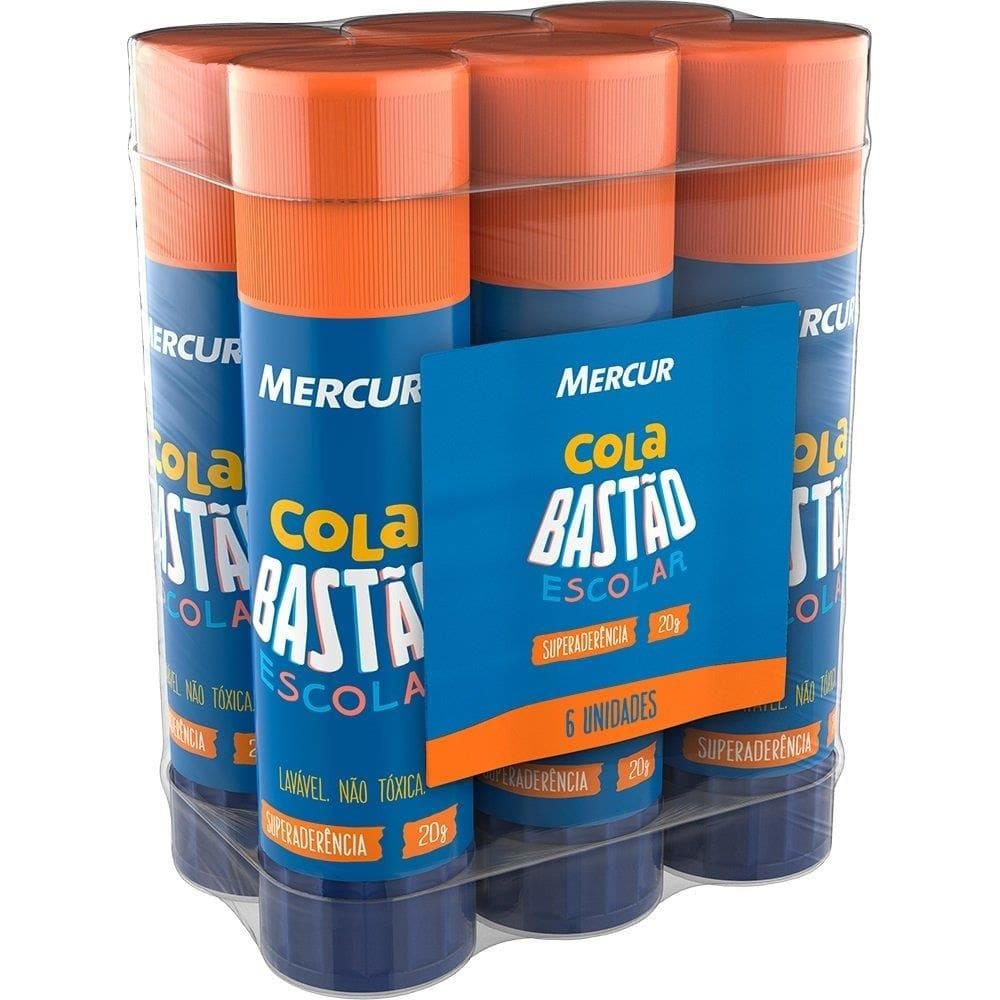 Cola Bastão Mercur Berco 20g - Embalagem com 6 Unidades