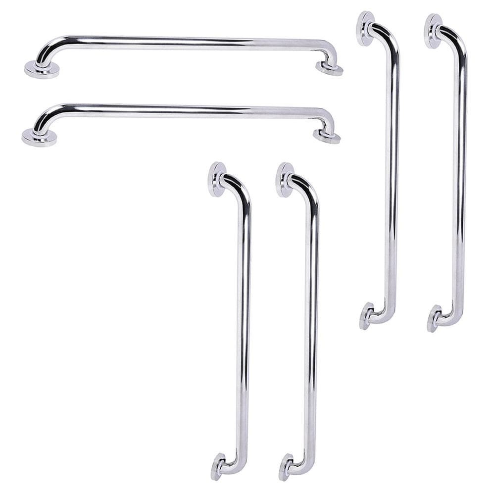 Barra de Apoio 70cm Inox Kit 6 Unidades Criança Idoso Gestante Banheiro Box Segurança Suporte Resistente Acessibilidade Proteçao