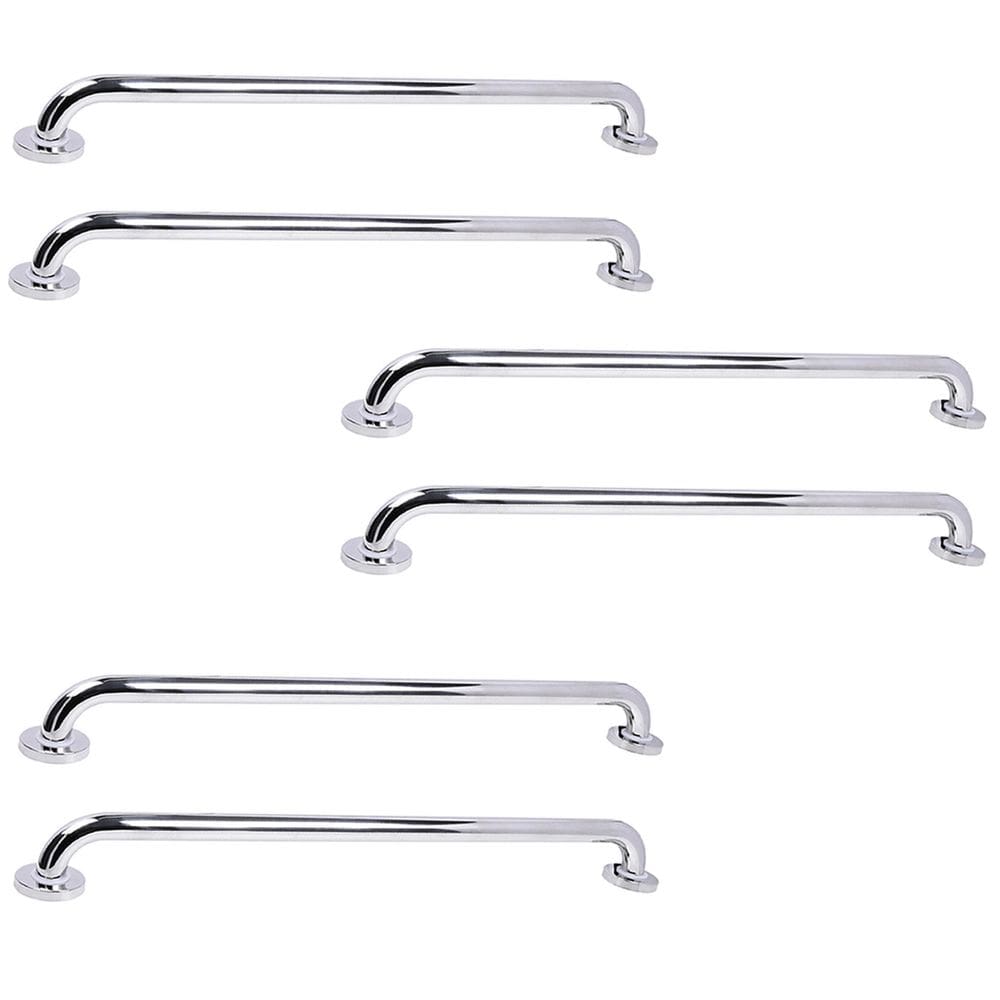 Barra de Apoio 70cm Inox Kit 6 Unidades Banheiro Box Gestante Idoso Criança Deficiente Suporte Segurança Proteçao Resistente