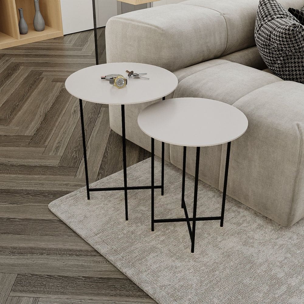 Conjunto Mesa de Canto Rome 57cm X 45cm X 45cm Fendy / Preto