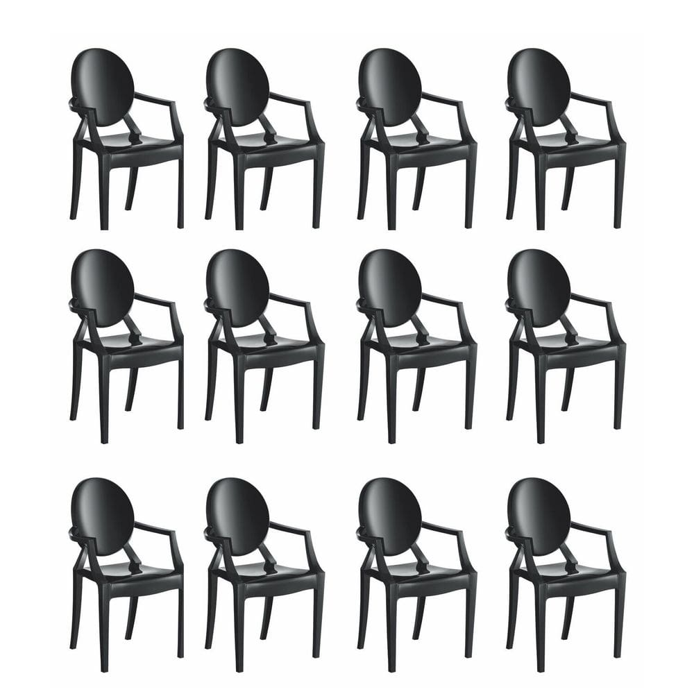 Conjunto 12 Cadeiras Wind Plus 92,5x53,9x56,3 Preto