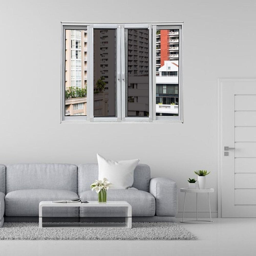 Janela Vitro 4 Folhas Móveis com Tela Mosqueteira Linha 25 120x120 Branco