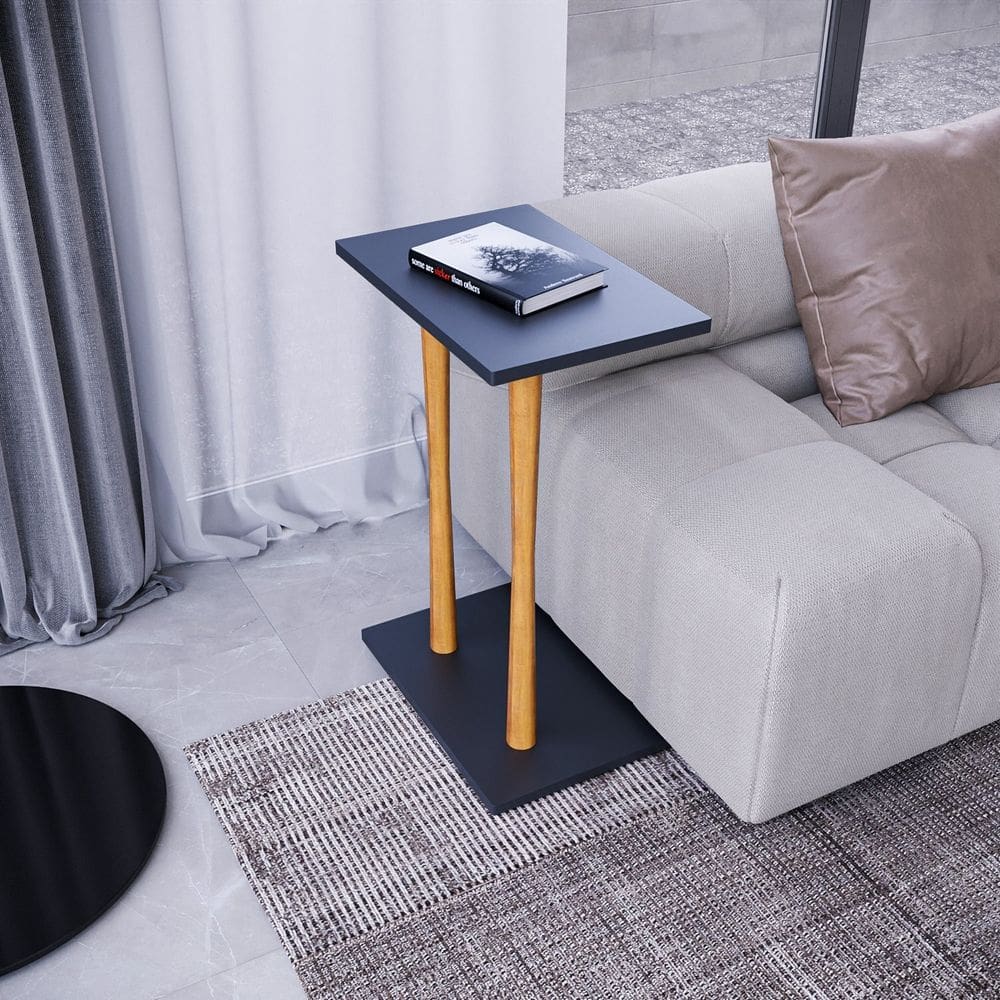 Mesa Lateral Alla 68cm X 45cm X 30cm Preto
