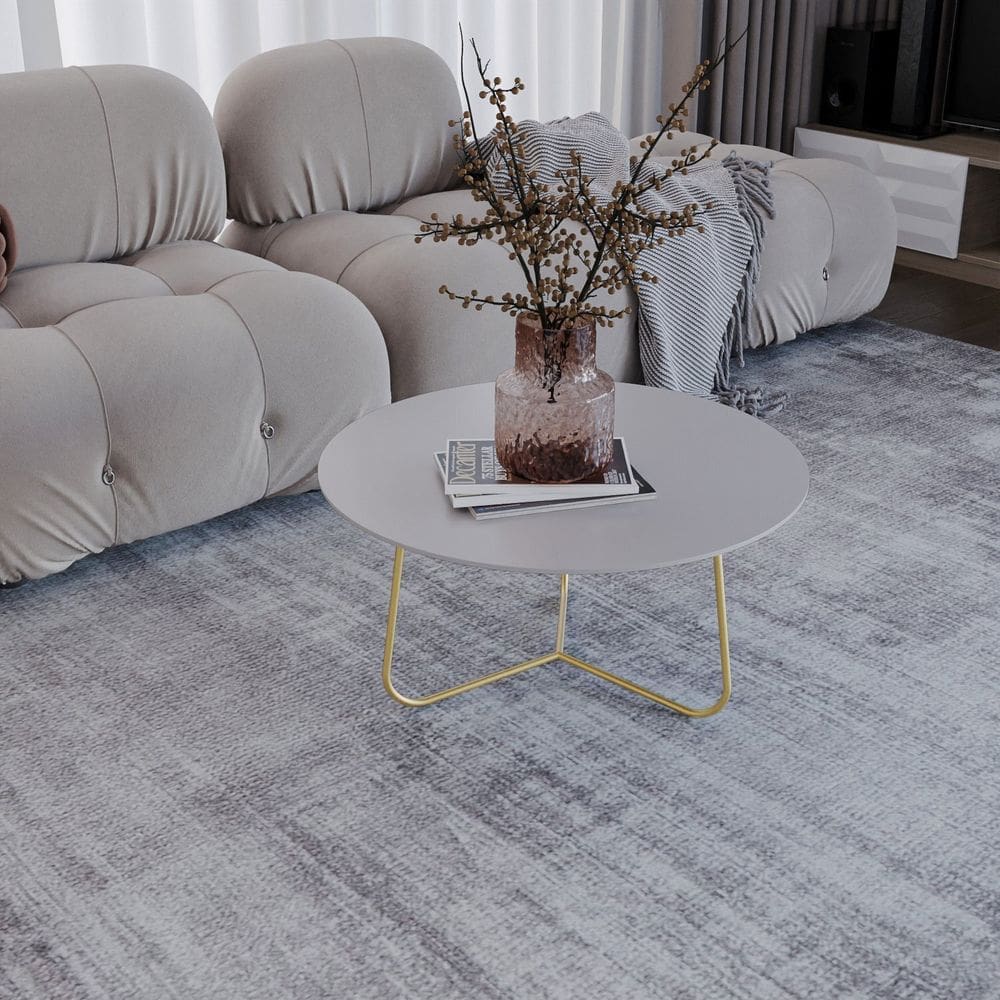 Mesa de Centro Trude Redonda 30cm X 67cm X 67cm FENDY / DOURADO