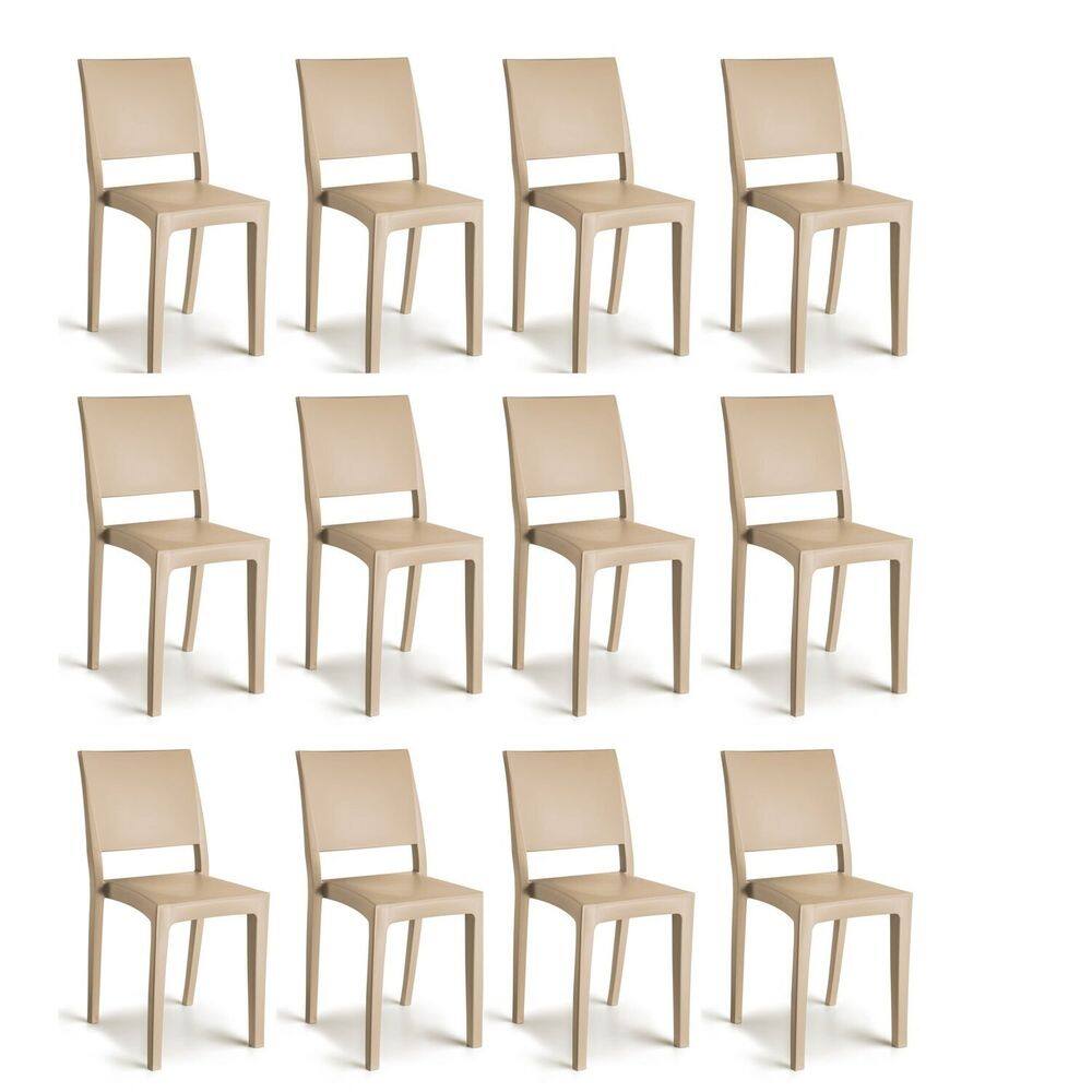 Conjunto 12 Cadeiras Hydra Plus 84,4x53,5x40,6cm Capuccino