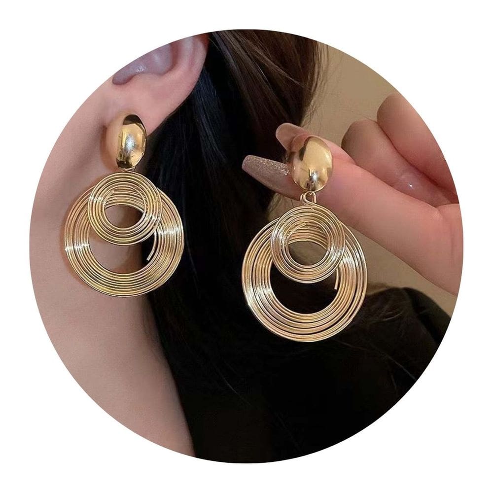 Brincos Feminino Luxo Festas Argolas Dourado
