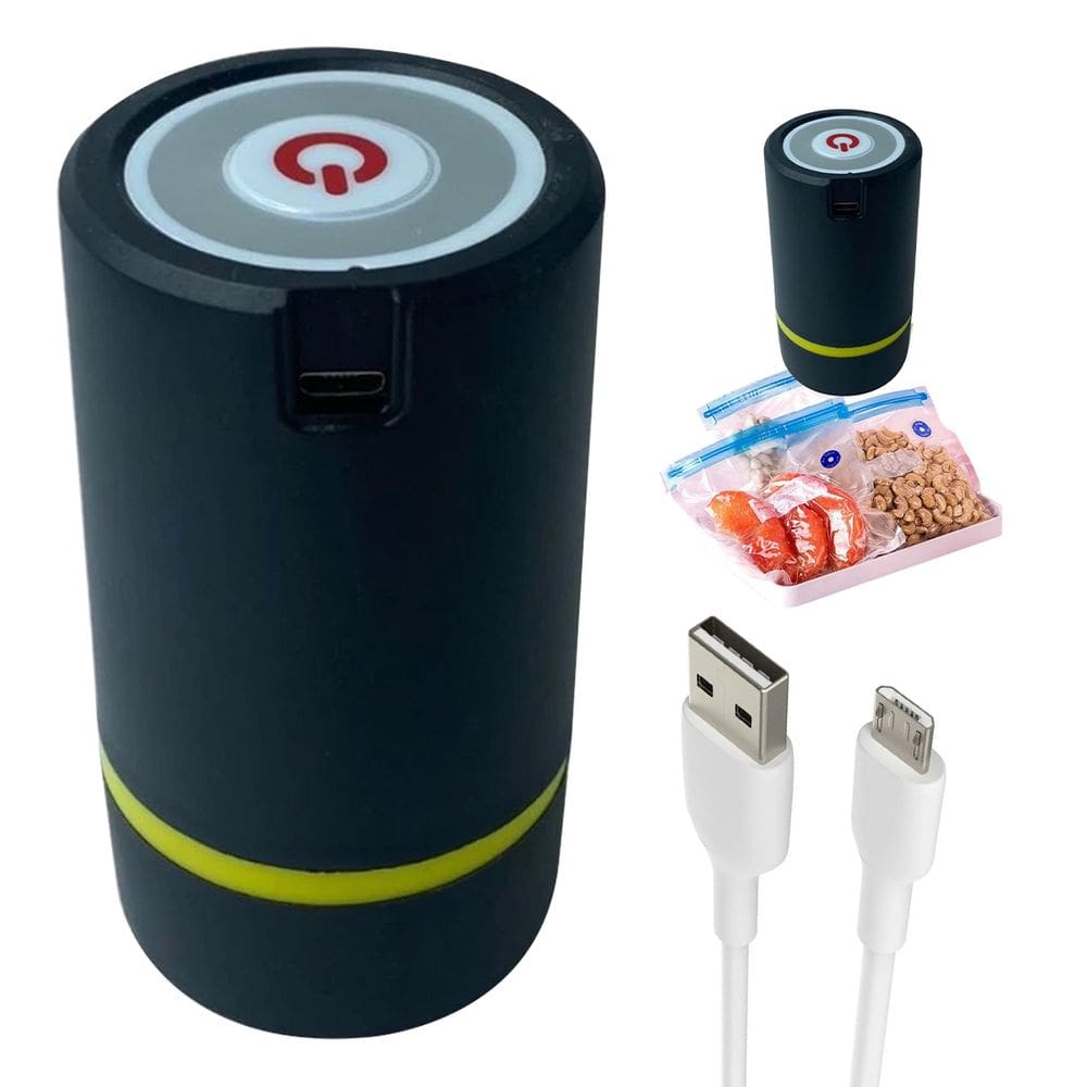 Mini Seladora A Vacuo Portatil Sela Embala Alimentos Comida Carne Frutas Embaladora Domestica