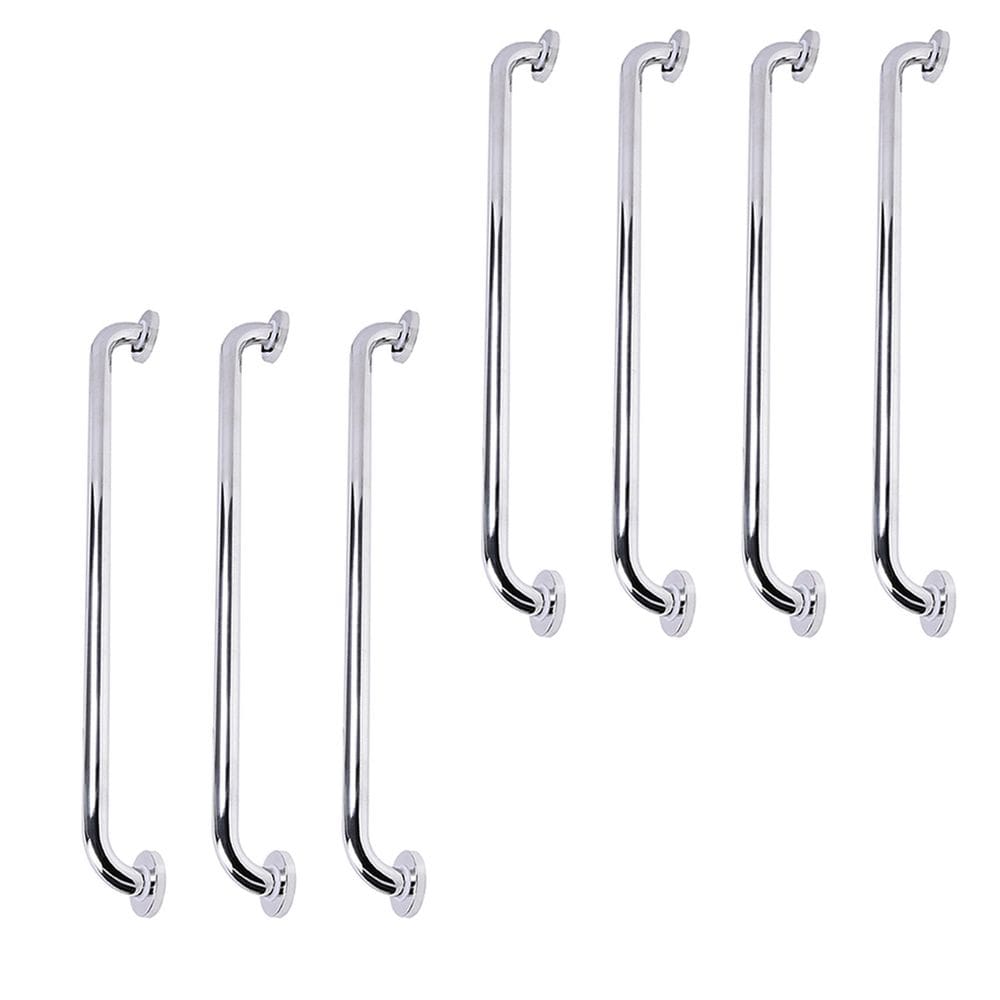 Barra de Apoio 70cm Aço Inox Kit 7 Unidades Idoso Gestante Criança Banheiro Box Acessibilidade Segurança Proteçao Suporte Resistente