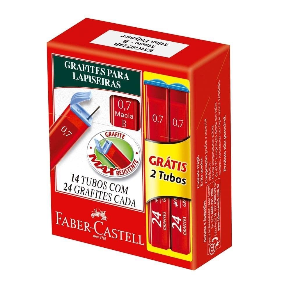 Grafite Faber Castell 0,7mm Tubo com 24 Grafites - Embalagem com 14 Unidades