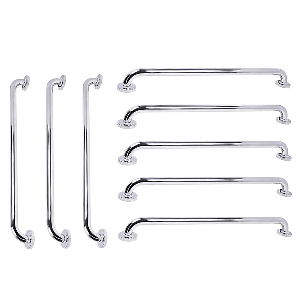 Barra de Apoio 70cm Inox Kit 8 Unidades Idoso Criança Gestante Deficiente Acessibilidade Casa Banheiro Box Suporte Corrimao Proteçao Segurança