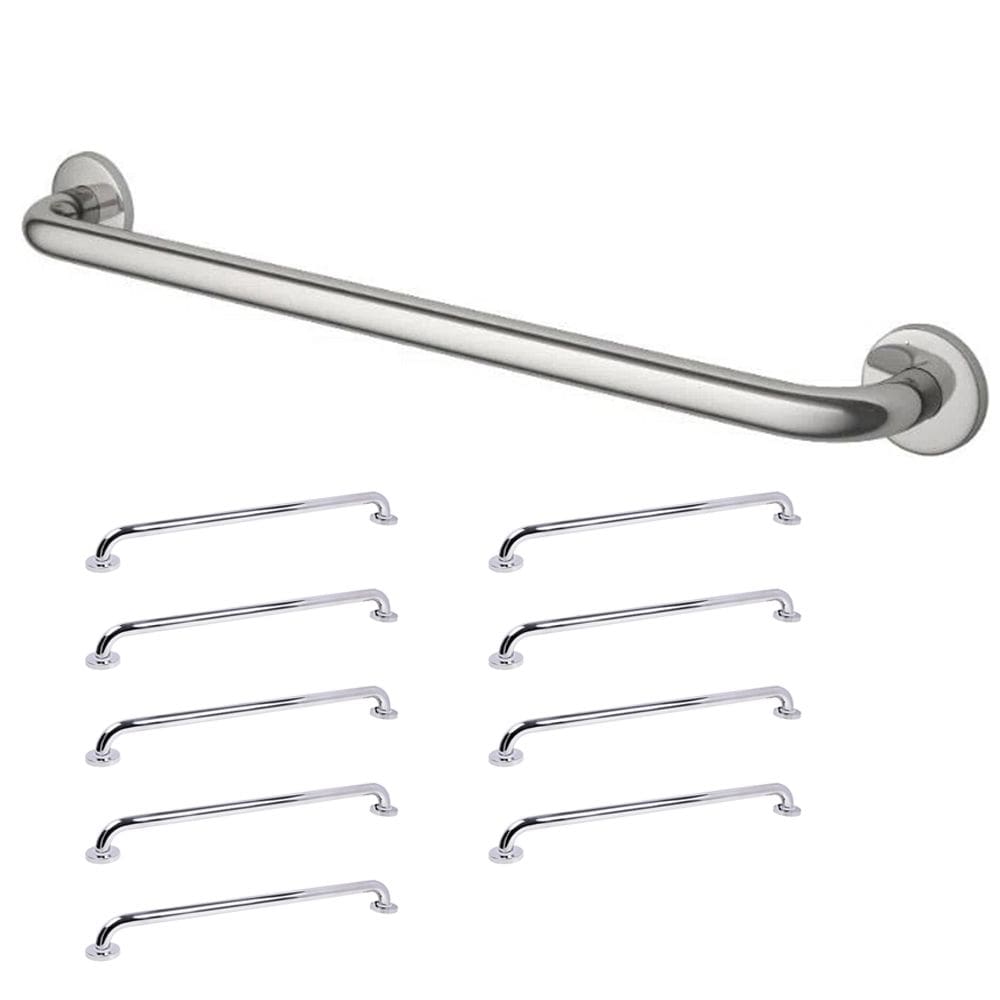 Barra de Apoio 70cm Aço Inox Kit 9 Unidades Banheiro Box Idoso Gestante Criança Suporte Resistente Acessibilidade Segurança Proteçao
