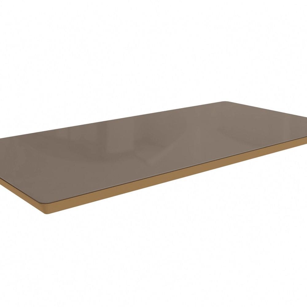 Tampo para Mesa de Jantar 2000x1000 de Madeira com Vidro Freijo/Bronze