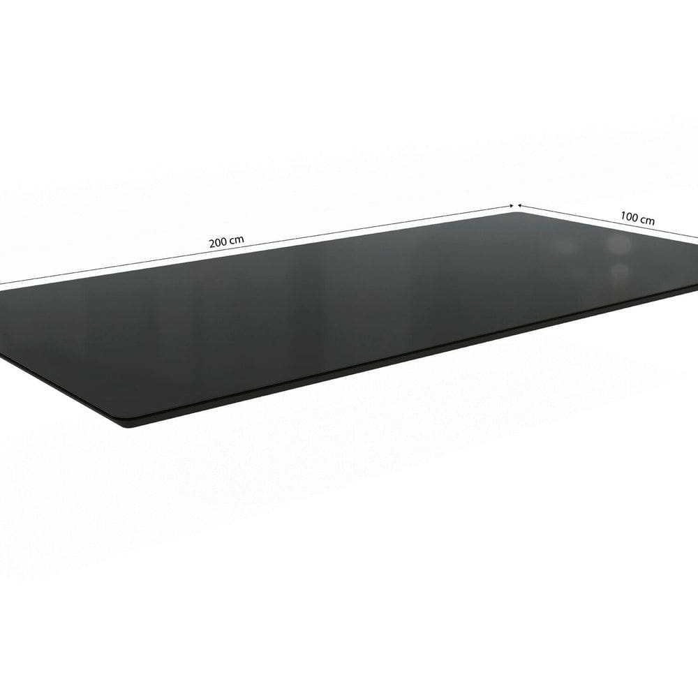Tampo para Mesa de Jantar 2000x1000 de Madeira com Vidro Preto Fosco