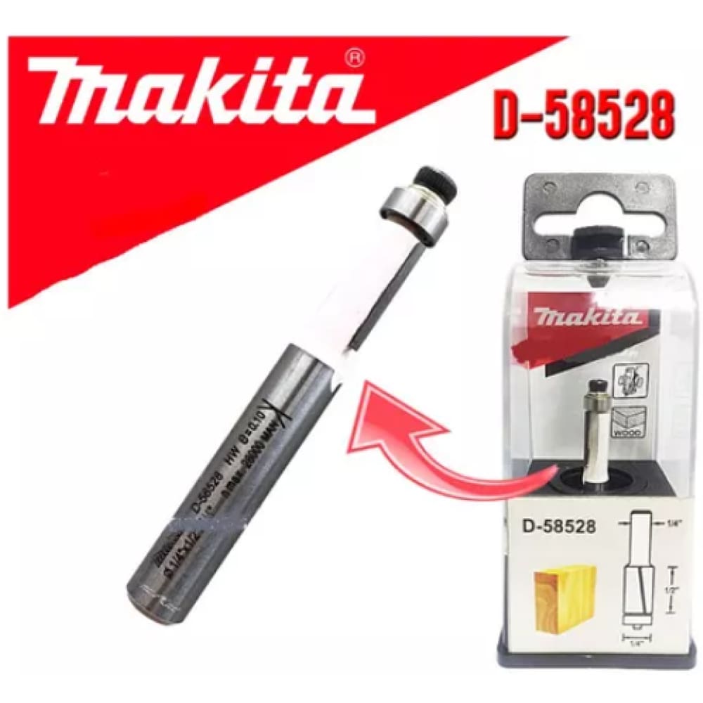 Fresa Dupla 1/4pol. Rebaixo Fórmica Haste 1/4 Makita D-58528