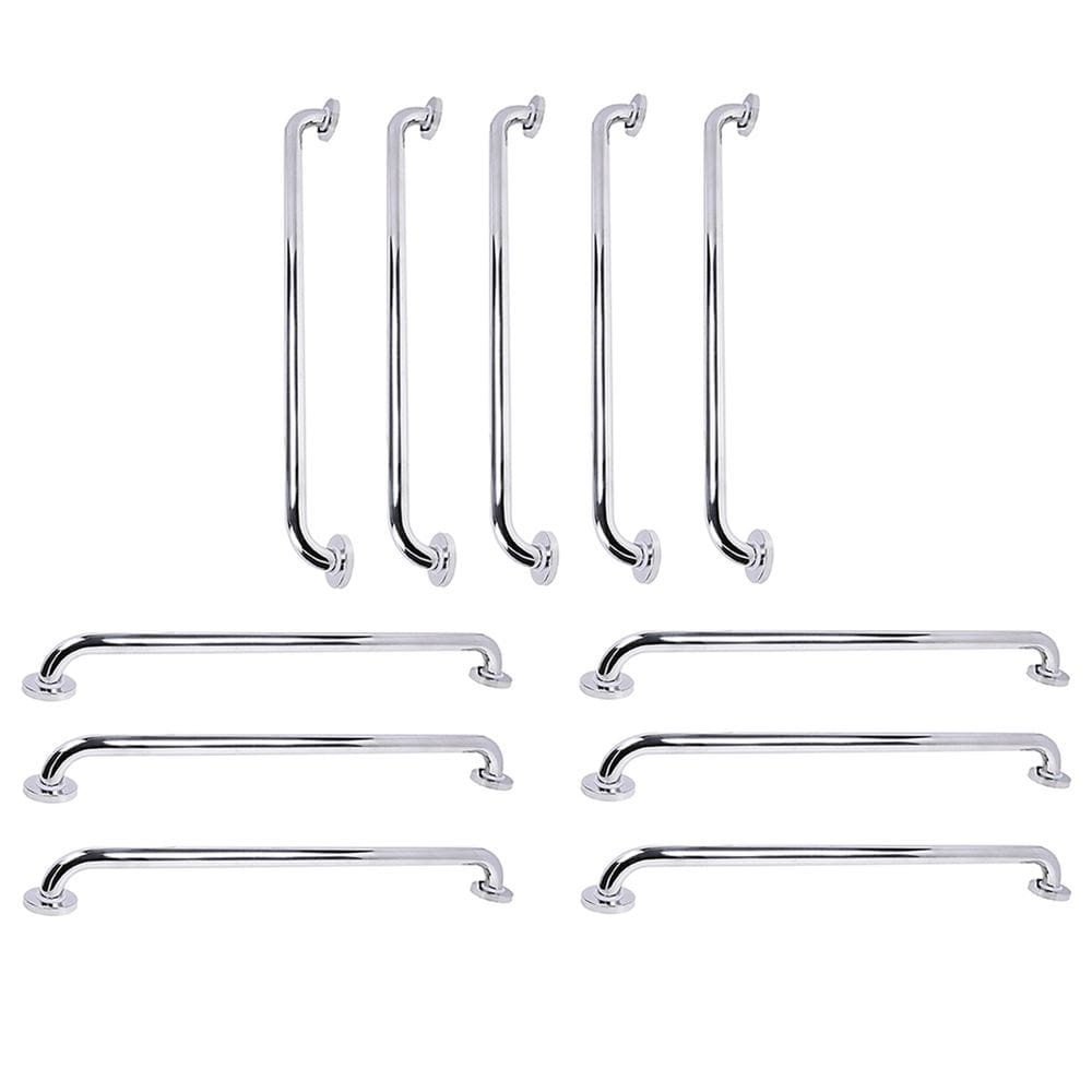 Barra de Apoio 70cm Inox Kit 11 Unidades Idoso Cadeirante Deficiente Gestante Suporte Anti Queda Evita Acidente Banheiro Box Varanda Casa