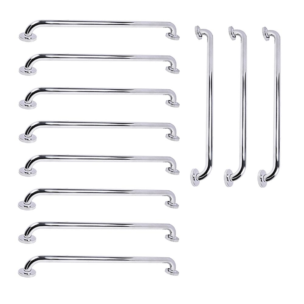 Barra de Apoio 70cm Inox Kit 11 Unidades Idoso Deficiente Gestante Criança Acessibilidade Casa Banheiro Box Segurança Proteçao Suporte Resistente